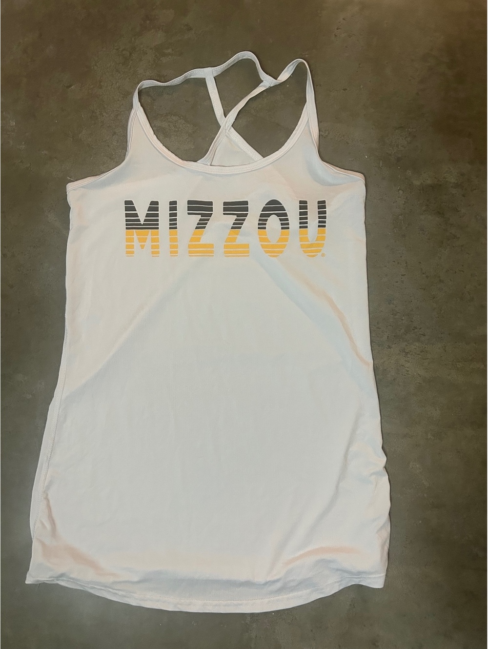 Stadium Mizzou white racerback tank top